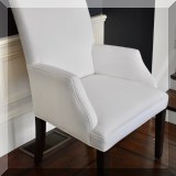 F10. Set of 10 Restoration Hardware upholstered dining chairs. 42”h 